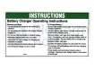 Decal, battery charge instructions
