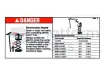 Decal, electrocution, scissor lift