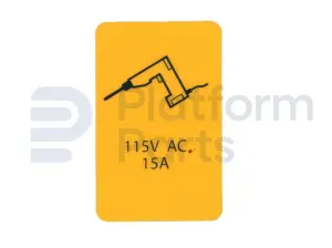 Decal, power to platform 115V