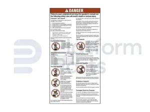 Decal, danger, general safety rules (EN/sl)