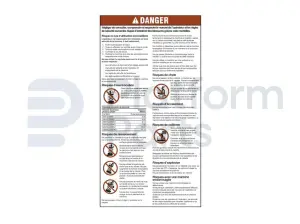 Decal, danger, general safety rules (FR/sl)