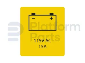 Pegatina, corriente al cargador 115V