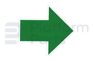 Decal, green arrow