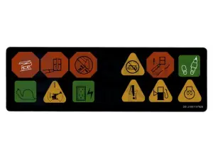 Pegatina, display, caja de control