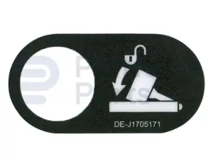 Decal, jib stow, control box