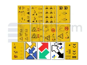 Decal kit, safety (symbols), articulated-telescopic