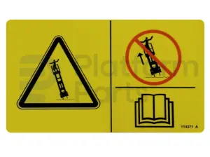 Decal, tip-over hazard