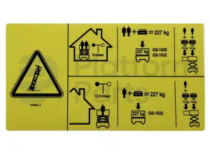 Decal, max capacity 227kg