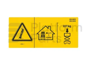 Pegatina, capacidad máxima 227kg GS2032/GS2632/GS3232