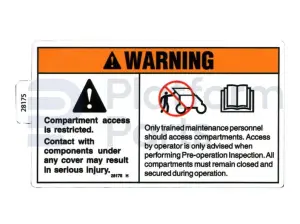 Decal, warning, compart access