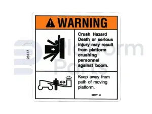 Decal, crushing hazard