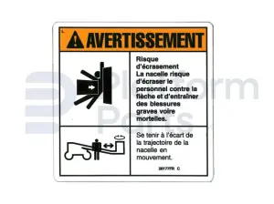 Decal, crushing hazard, French