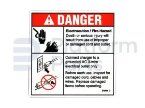Decal, electrocution / fire hazard
