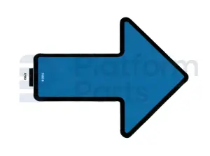Decal, blue arrow