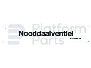 Decal, emergency down valve, Dutch