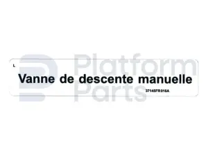 Decal, emergency down valve, French