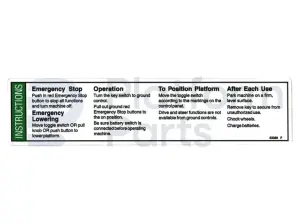 Decal, operating instructions