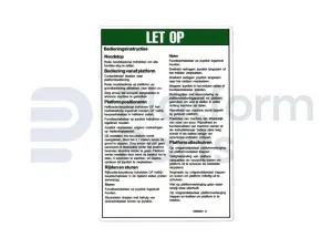 Decal, operating instructions, Dutch
