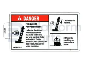 Decal, tilt alarm, French