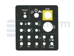 Decal, lower control, Spanish