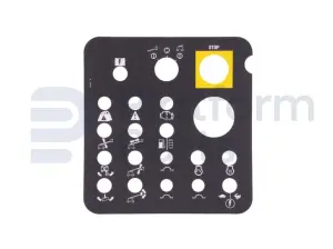 Pegatina, control debajo