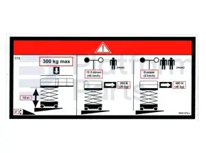 Decal, tipping danger, scissor lift