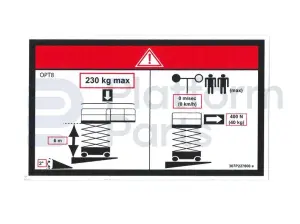 Decal, max capacity 230kg