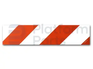 Sticker with white and red stripes