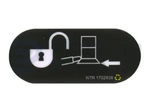 Decal, soft touch override, control box