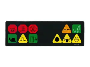 Pegatina, display, caja de control