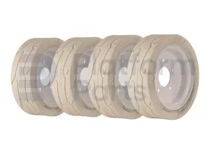 Set of 4 non-marking wheels, white ('with pattern')