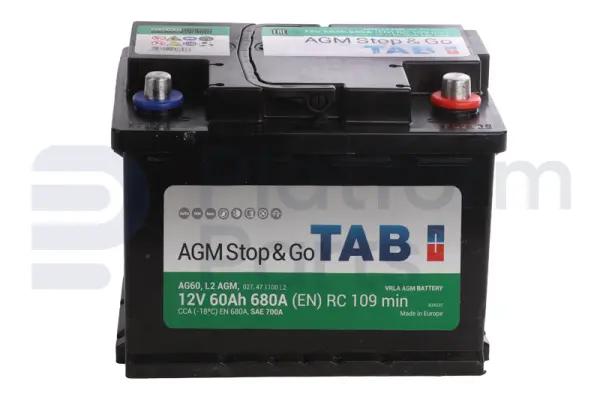 Starter battery, 12V, 60AH@20HR, 680A