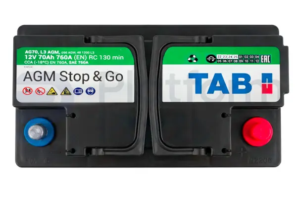 Starter battery, 12V, 70AH@20HR, 760A