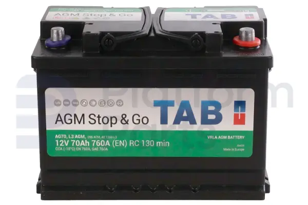 Starter battery, 12V, 70AH@20HR, 760A