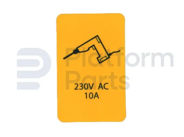 Decal, power to platform 230V