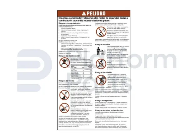 Decal, danger, general safety rules (ES/bl)