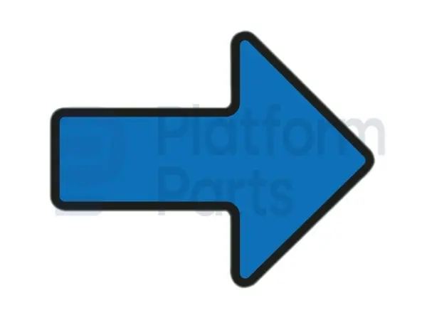 Decal, blue arrow