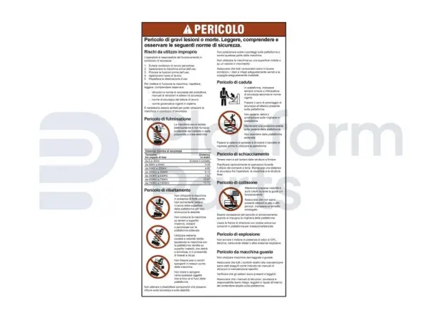 Decal, danger, general safety rules (IT/sl)