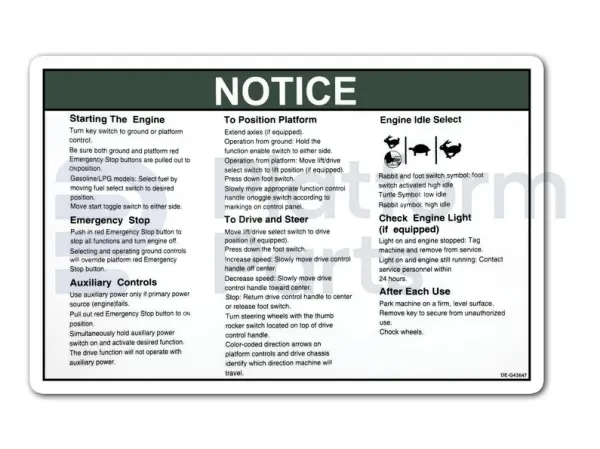 Pegatina, instrucciones de operación