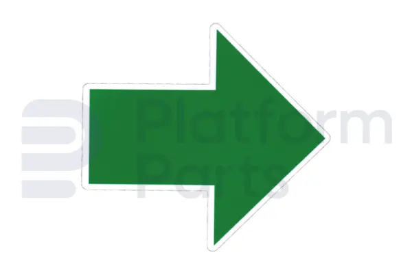 Decal, green arrow