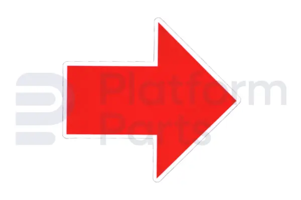 Decal, red arrow