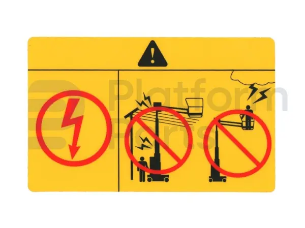 Decal, high voltage, mast lifts