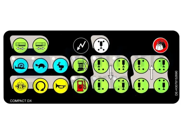 Decal, control, control box (with hydr. extension)