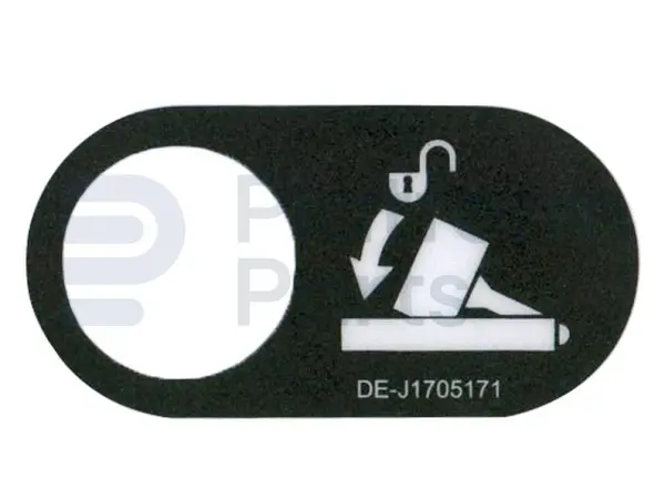 Decal, jib stow, control box