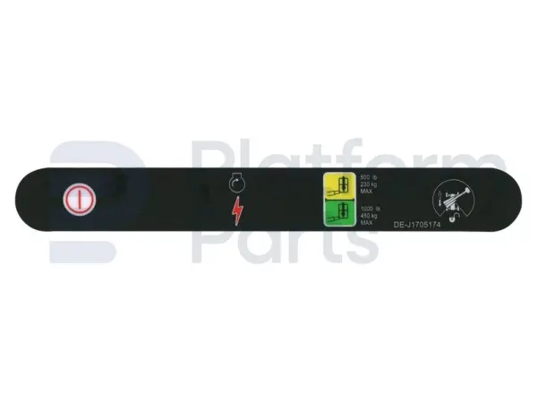 Decal, stop, control box