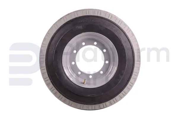 Non-marking tire + rim, foamed, 9LG / steer, front