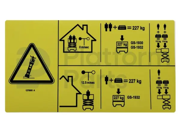 Decal, max capacity 227kg