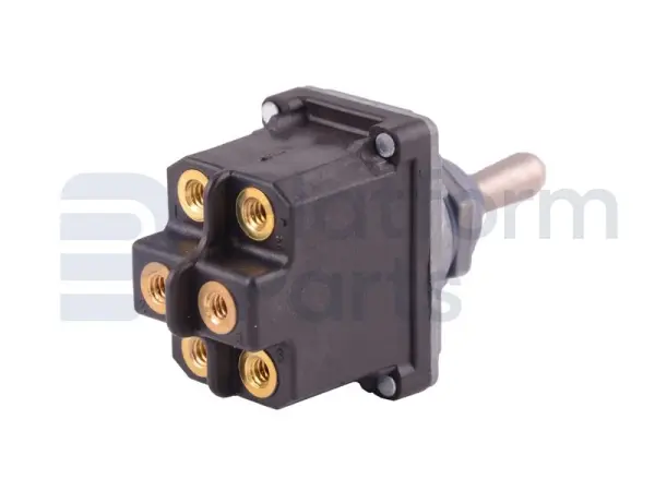 Toggle switch, (ON)-OFF-(ON), DPDT