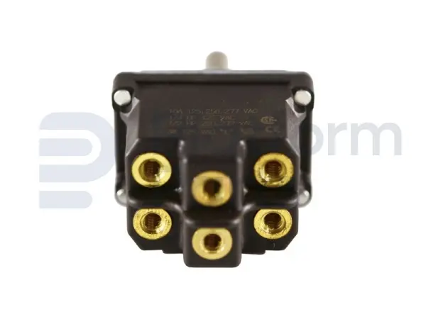 Toggle switch, (ON)-OFF-(ON), DPDT