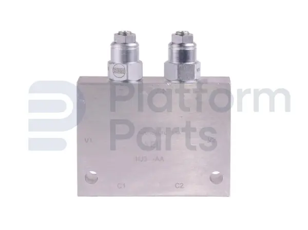 Hydraulic manifold, 2 valve, counterbalance